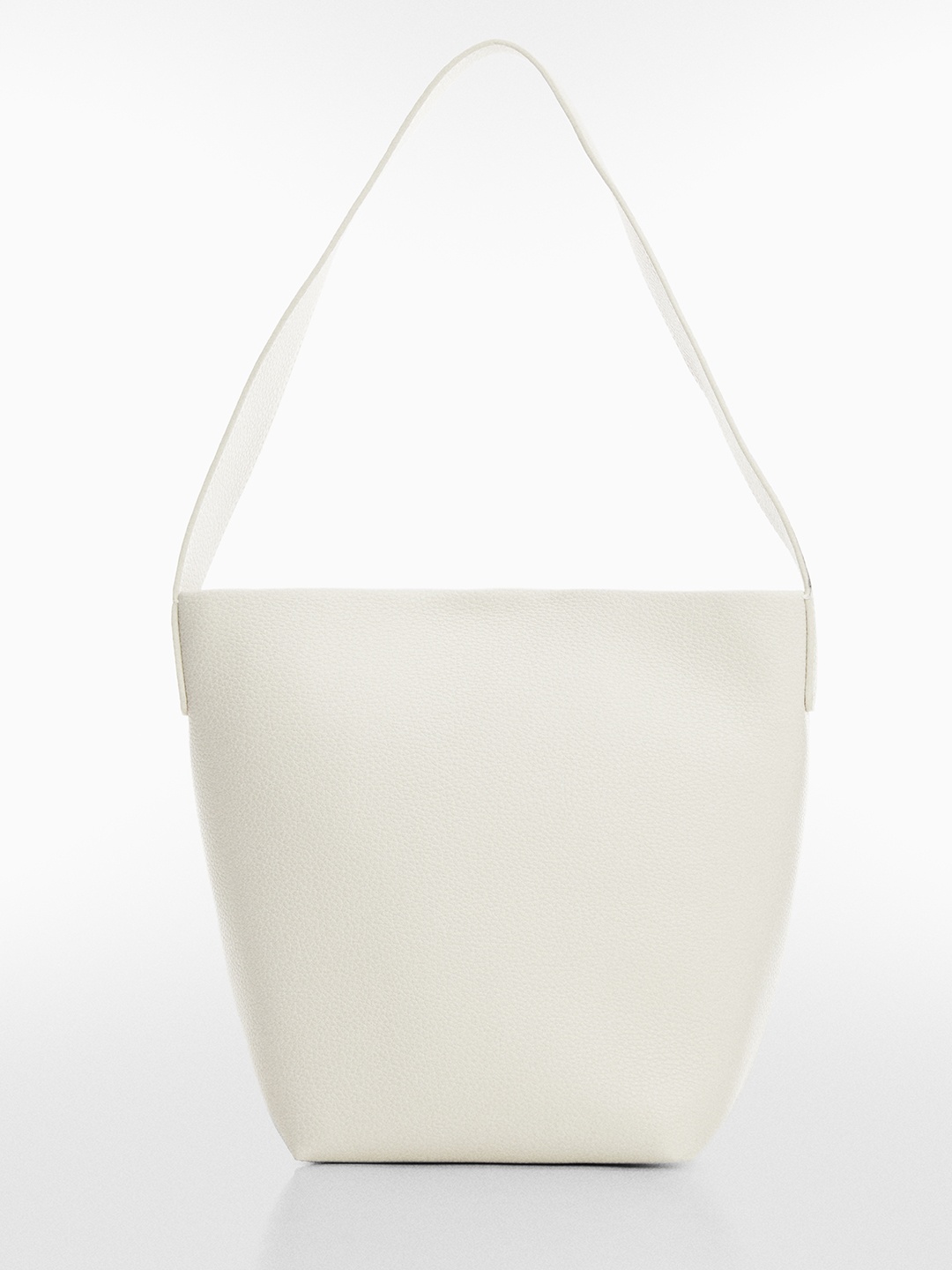 

MANGO Textured Structured Shoulder Bag, White