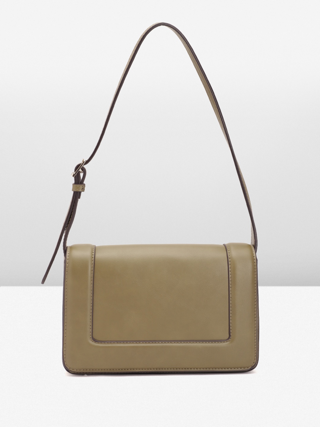 

MANGO Structured Crossbody Bag With Flap, Olive