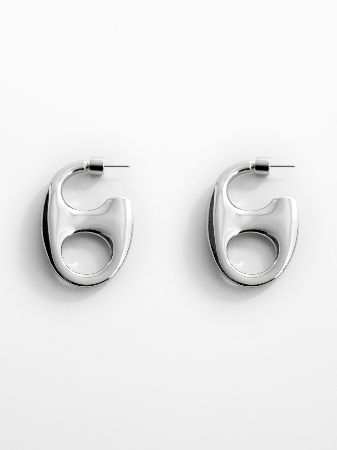 

MANGO Contemporary Drop Earrings, Silver