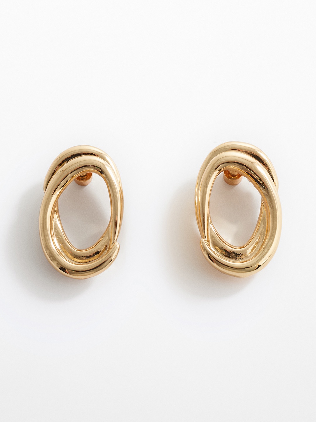 

MANGO Contemporary Drop Earrings, Gold