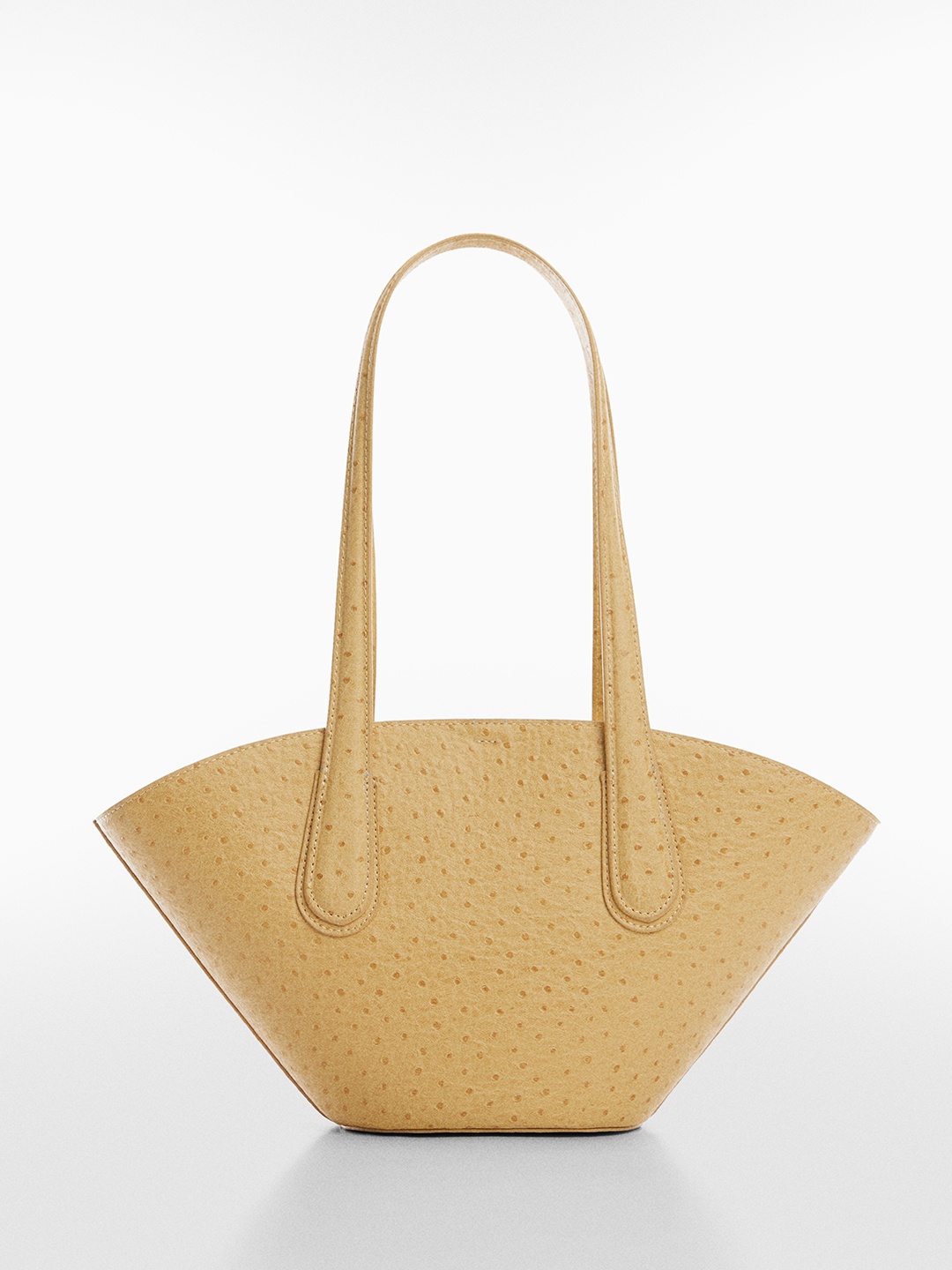 

MANGO Textured Structured Shoulder Bag, Beige