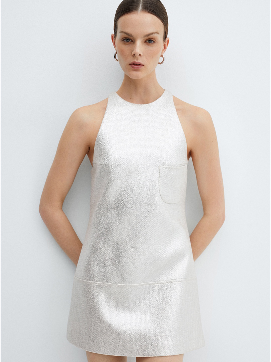 

MANGO A-Line Mini Dress, Grey