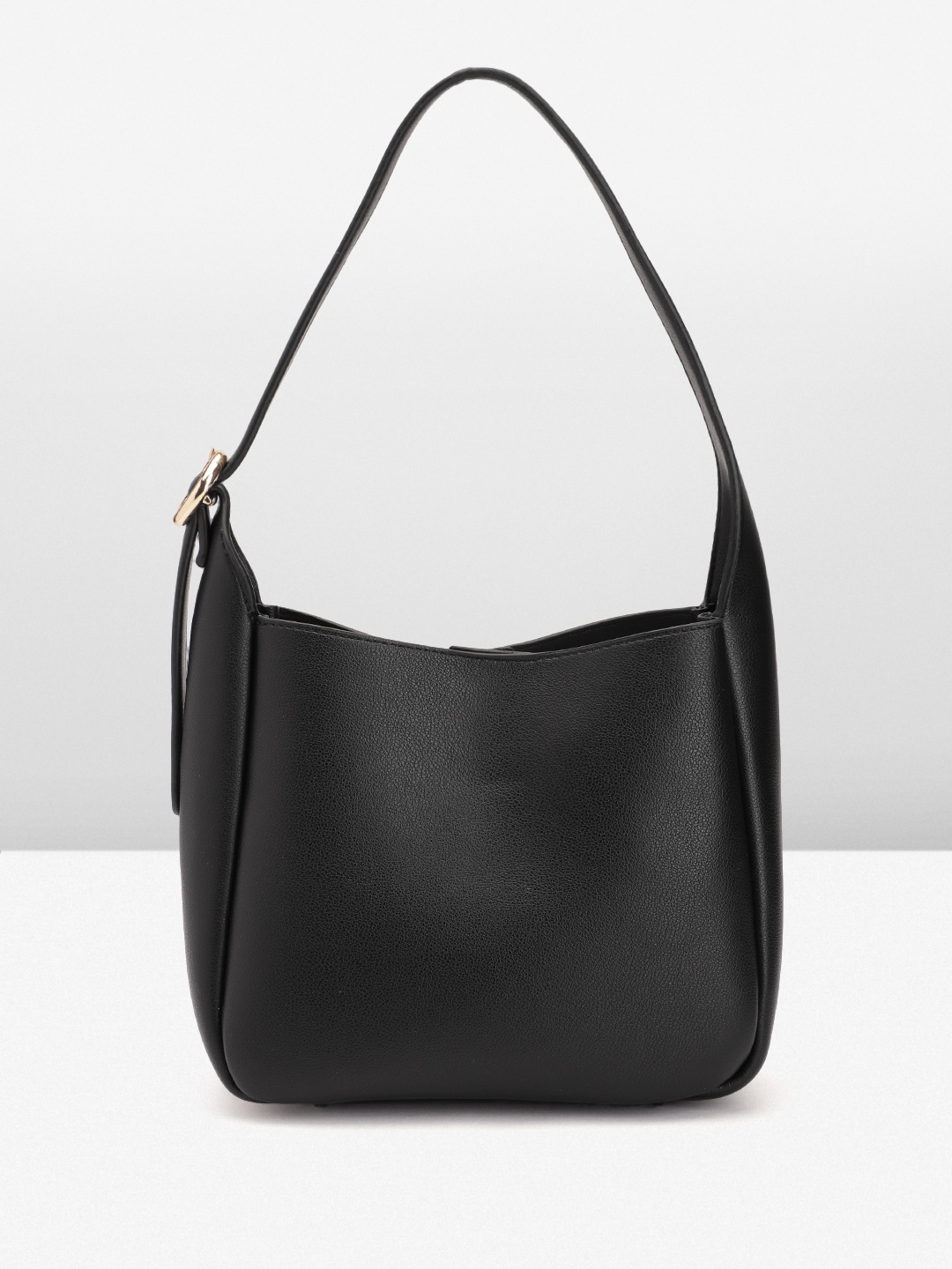 

MANGO Structured Shoulder Bag with Buckle, Black