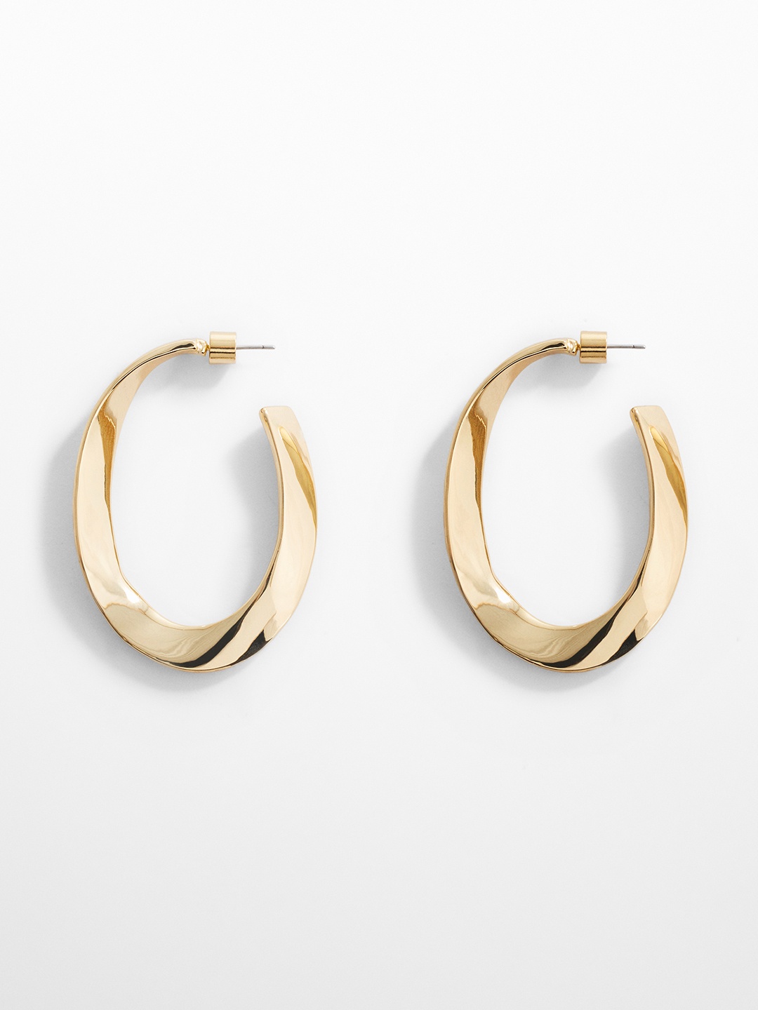 

MANGO Contemporary Half Hoop Earrings, Gold