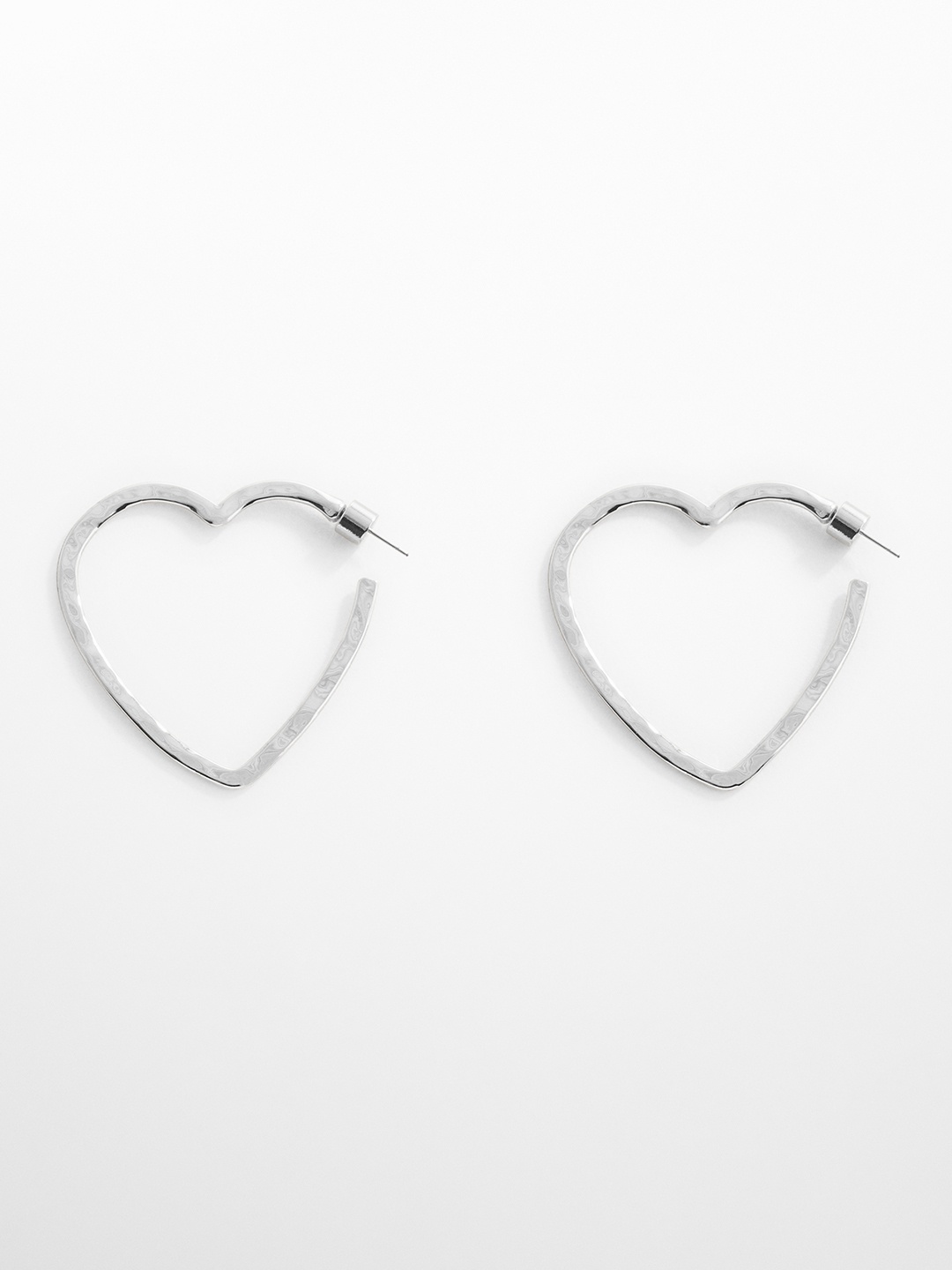 

MANGO Heart Shaped Half Hoop Earrings, Silver