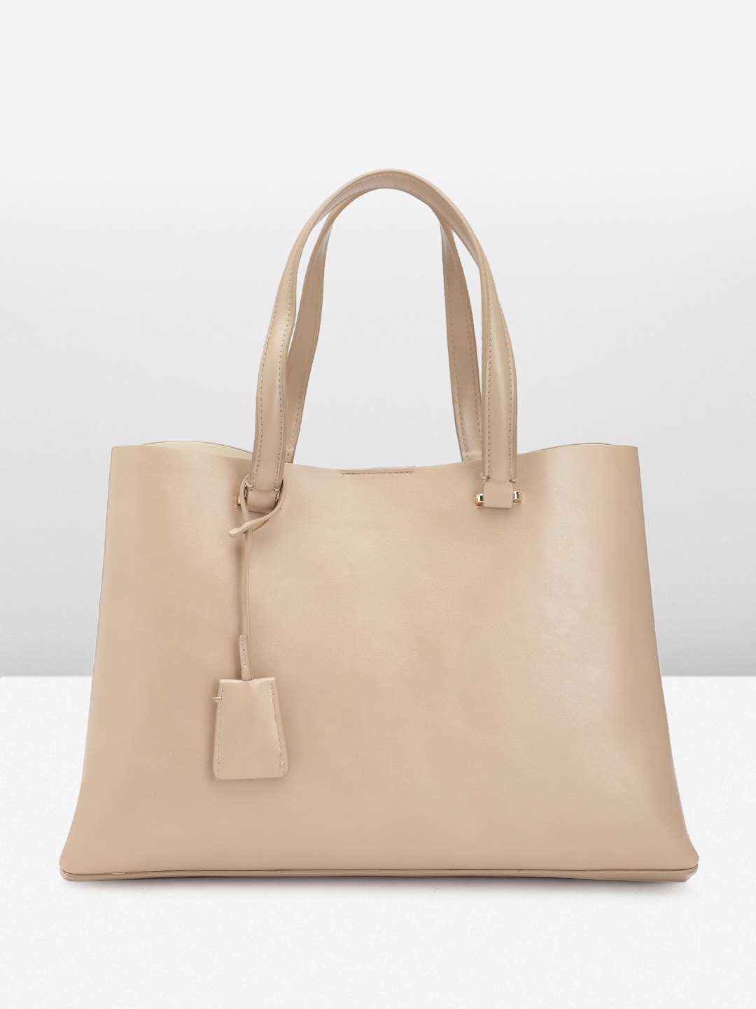 

MANGO Structured Shopper bag With Dual Compartment, Beige
