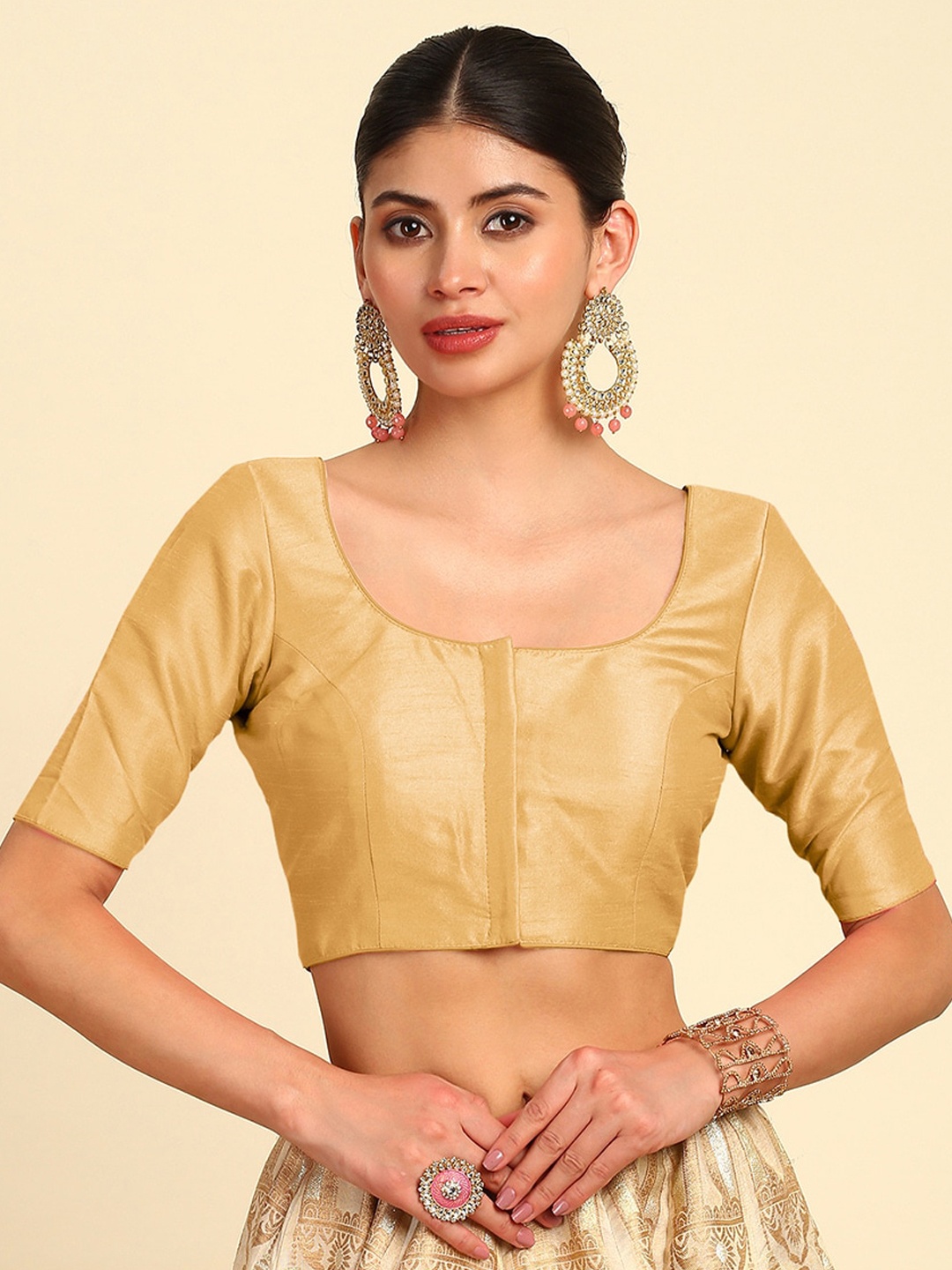 

Soch Padded Art Silk Saree Blouse, Gold