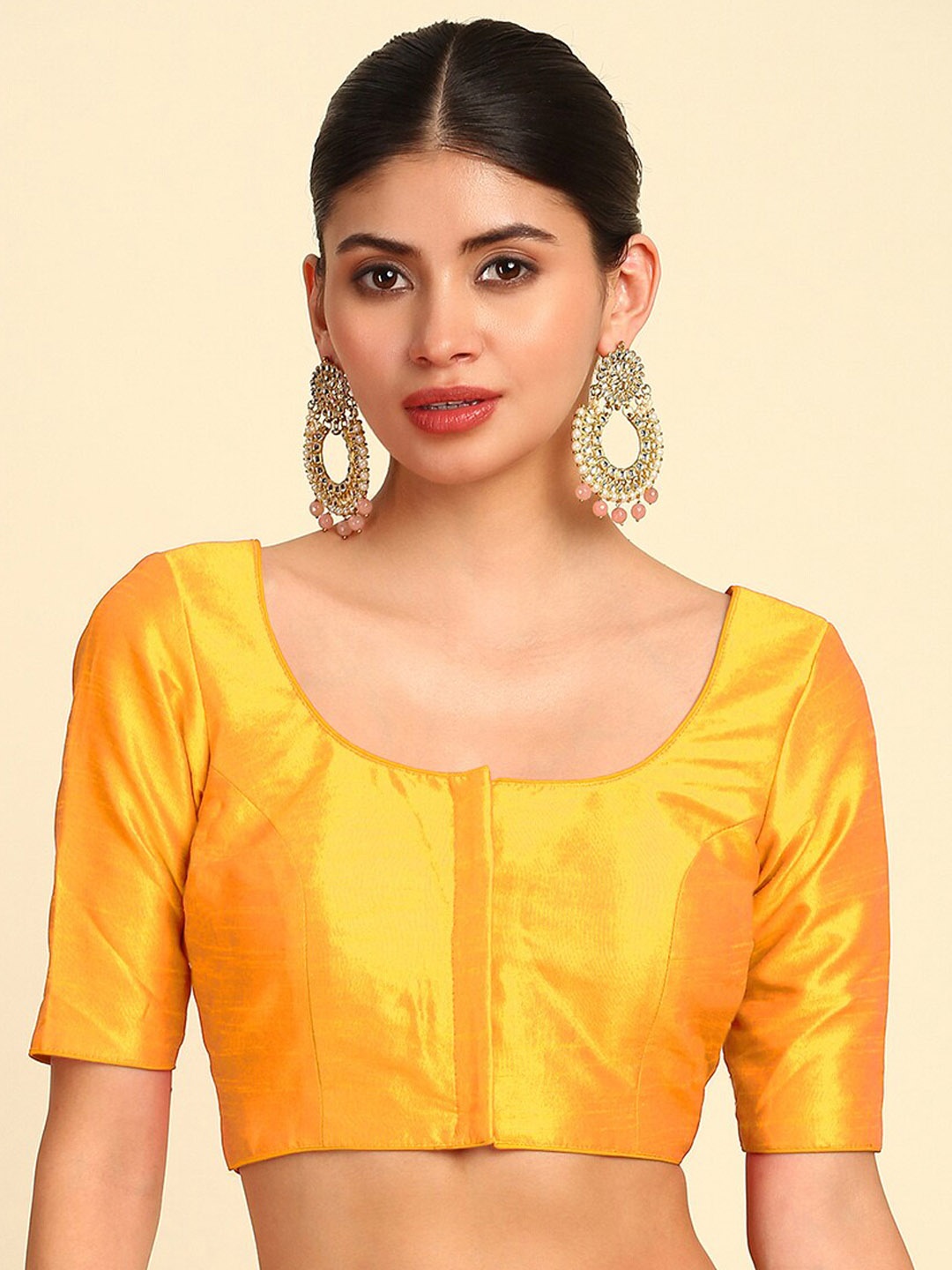 

Soch U-Neck Padded Saree Blouse, Mustard