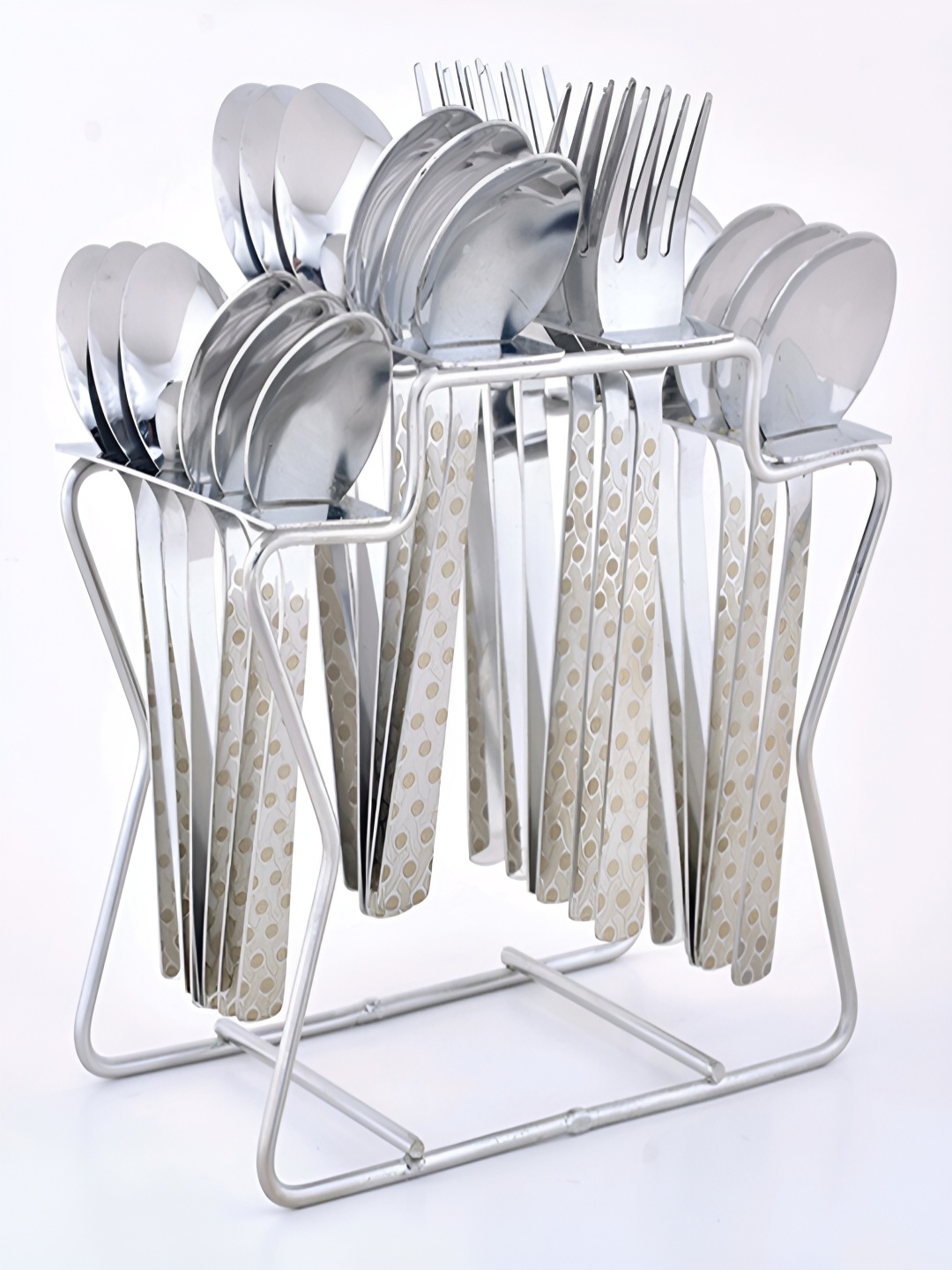 

TROOZY Wave Silver-Toned 25 Printed Printed Stainless Steel Cutlery Set