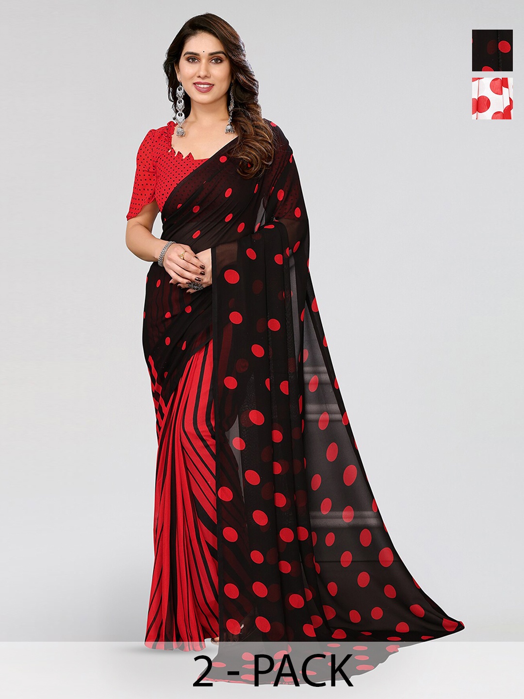

ANAND SAREES Selection Of 2 Paisley Printed Saree, White