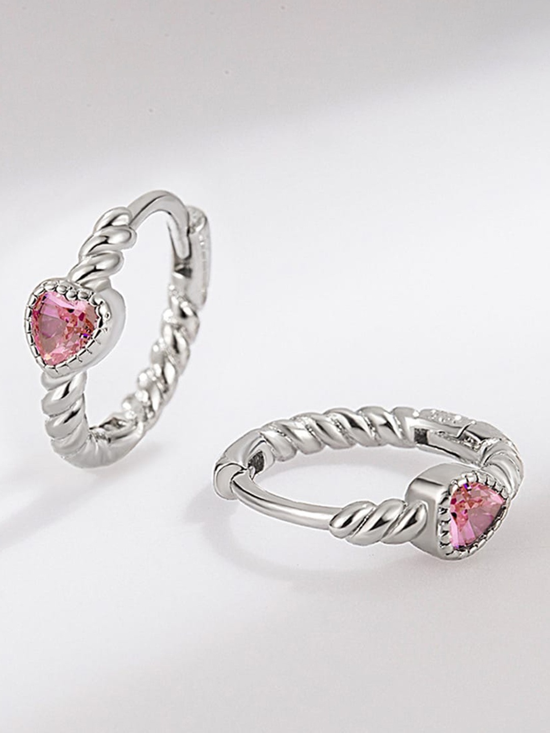 

MYKI Silver-Plated Contemporary Stainless Steel Hoop Earrings
