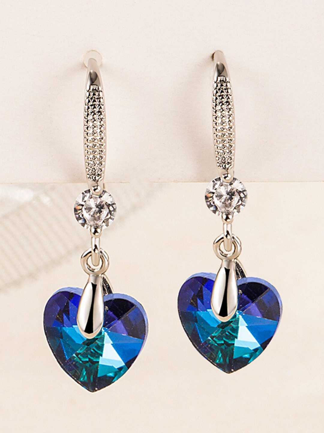 

MYKI Silver-Plated Cubic Zirconia Contemporary Drop Earrings