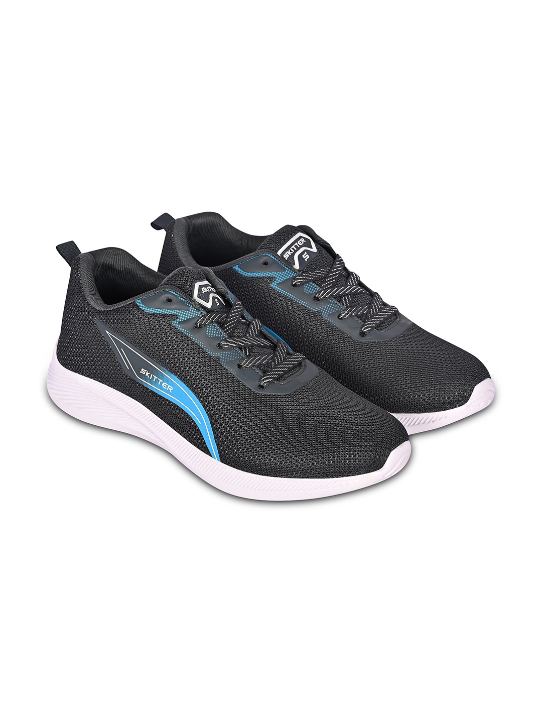 

TPENT Men Textured Memory Foam Lace-Up Running Shoes, Grey