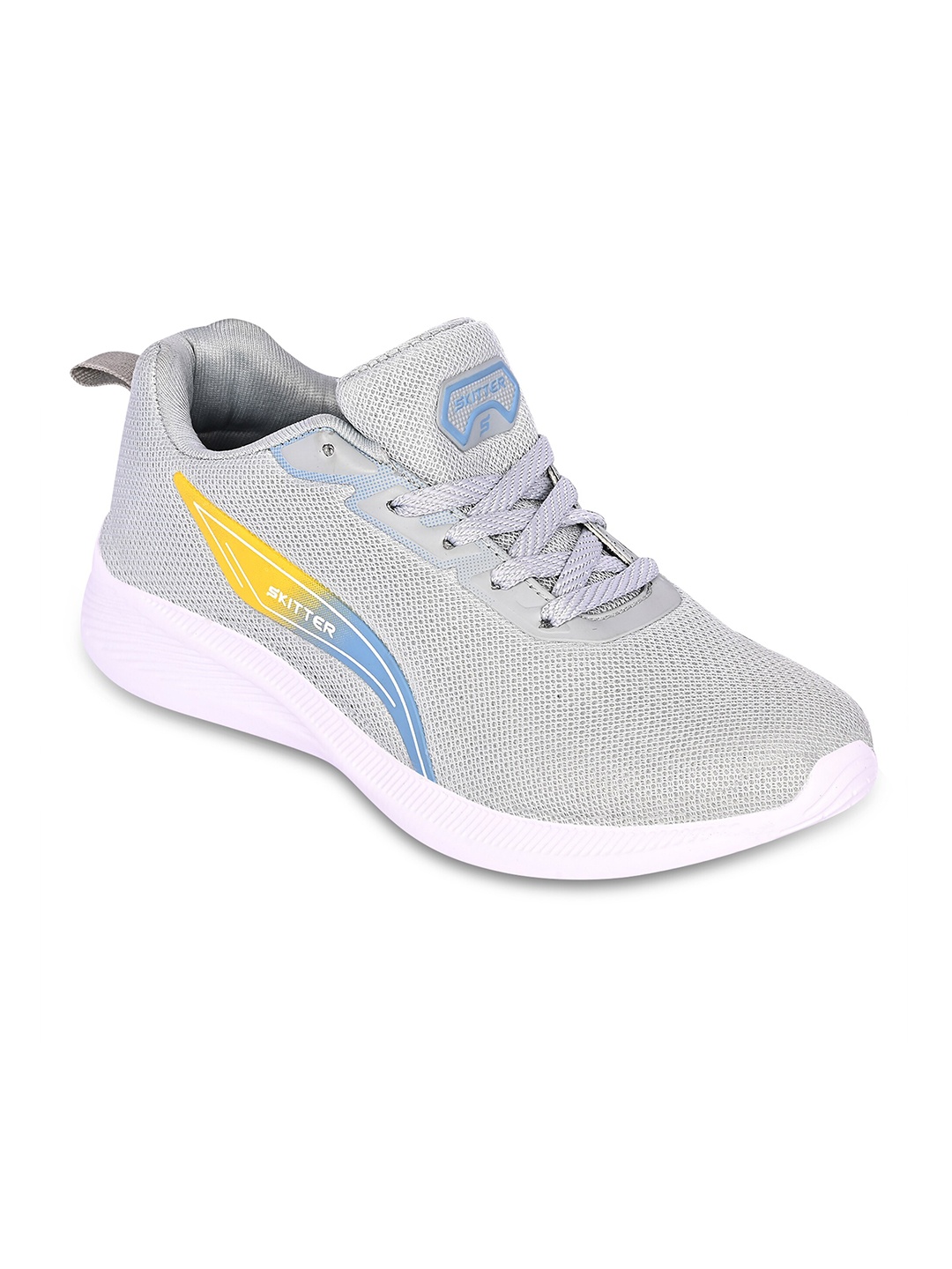 

TPENT Men Textured Memory Foam Lace-Up Running Shoes, Grey melange