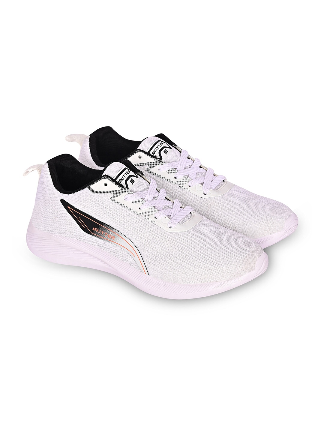 

TPENT Men Textured Memory Foam Lace-Up Running Shoes, White