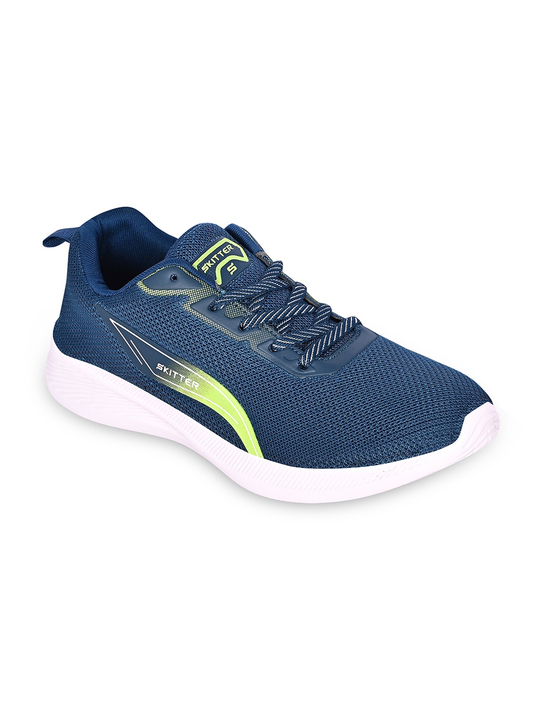 

TPENT Men Textured Memory Foam Lace-Up Running Shoes, Blue