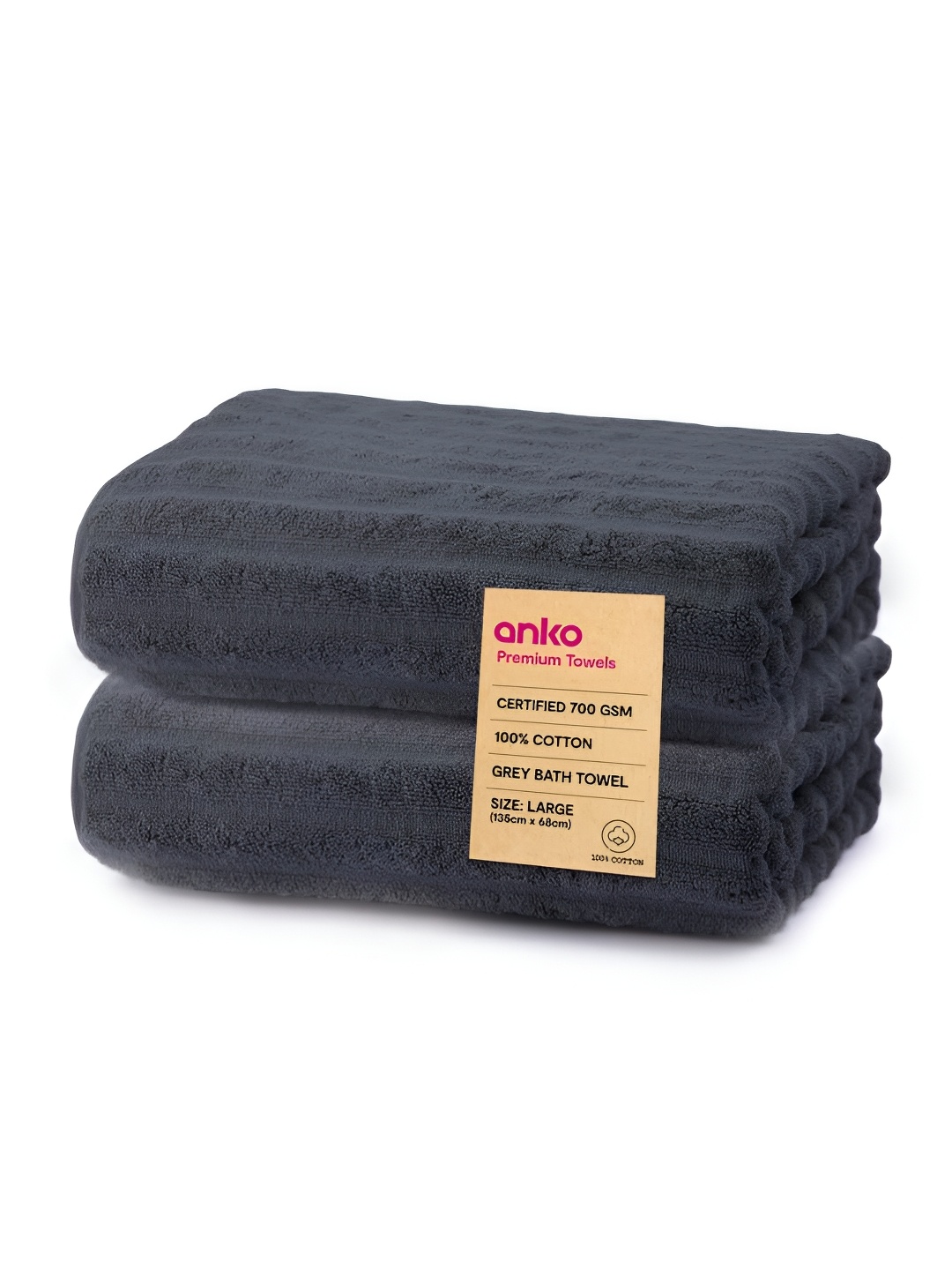 

Anko Grey 2Pcs Cotton 700 GSM Bath Towels