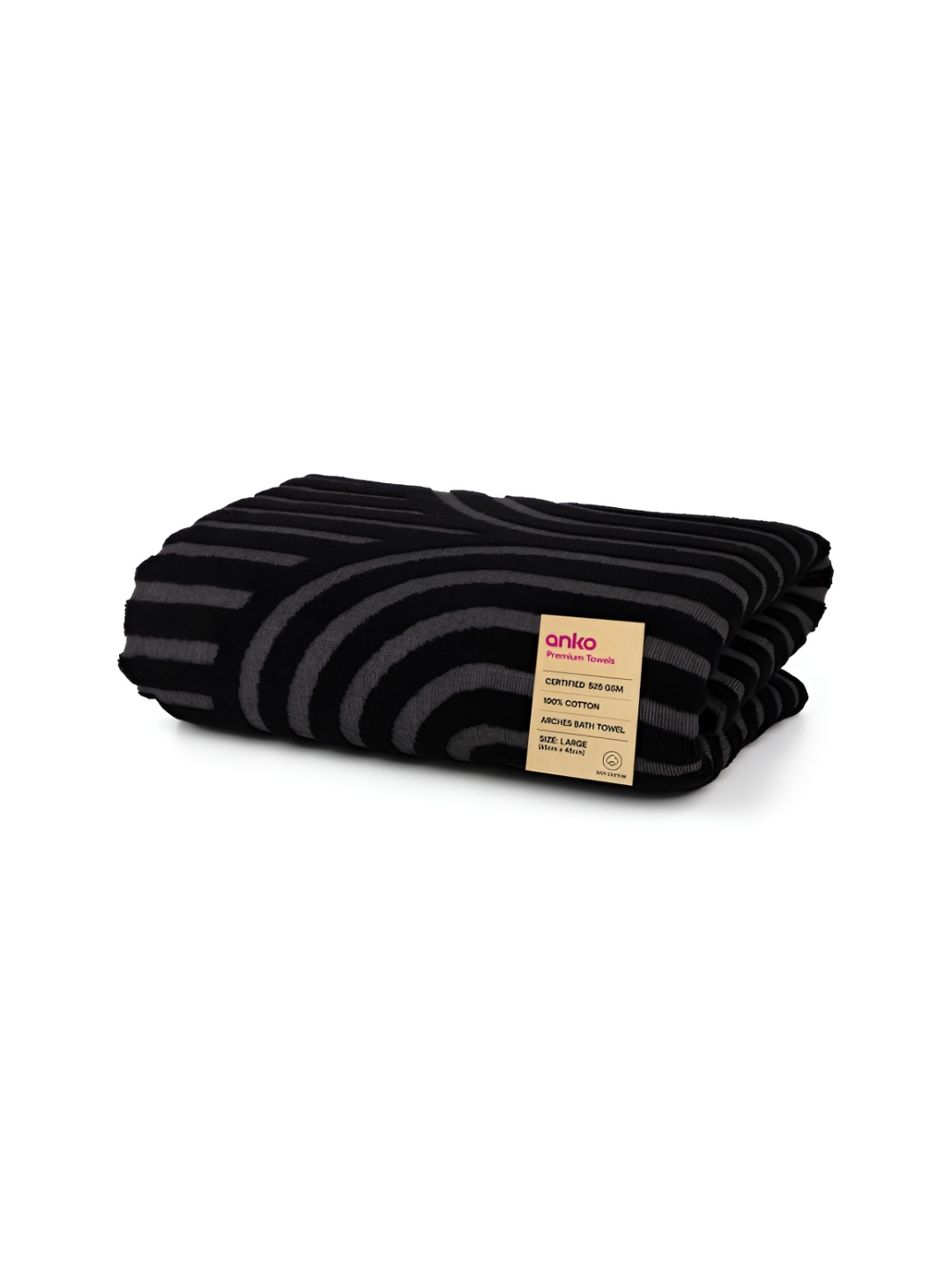

Anko Black & Brown Printed Cotton 520 GSM Bath Towel