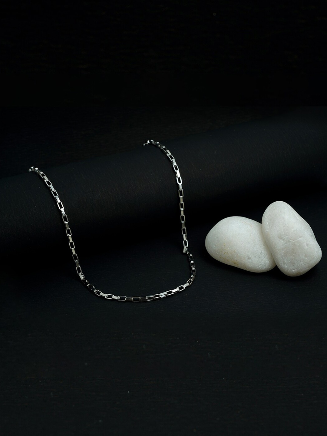 

VIRAASI Men Silver-Plated Stainless Steel Box Chain