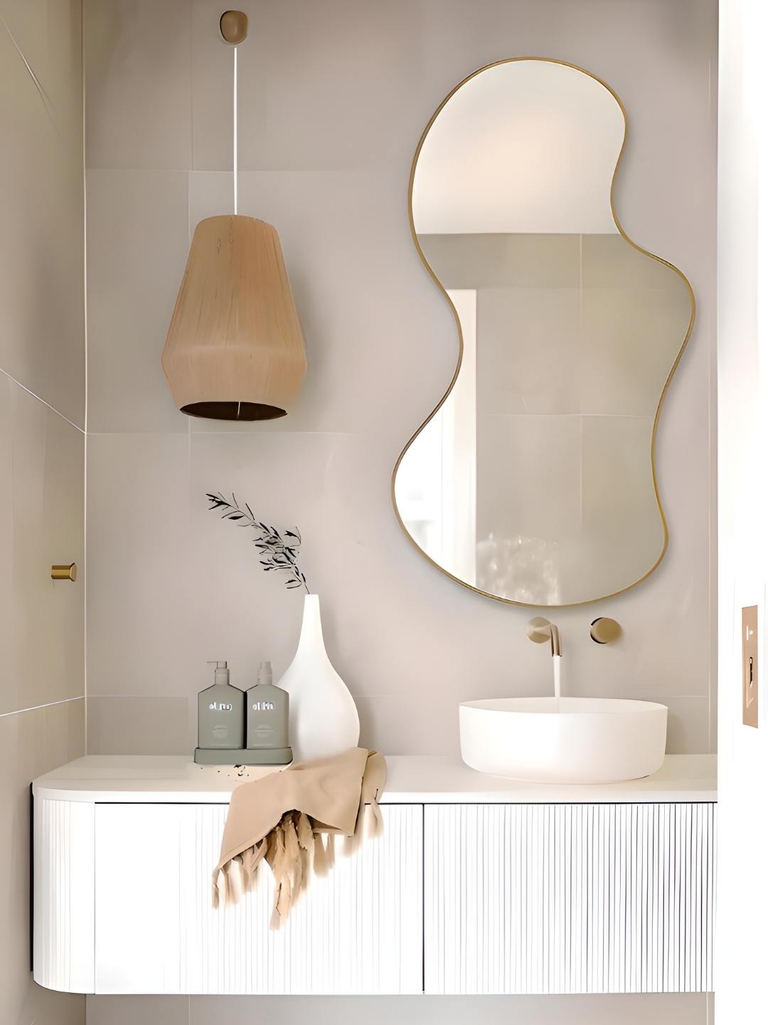 

THE HANDMADE FLAIR GoldToned FLAIR MDF Wall Mirror, Gold