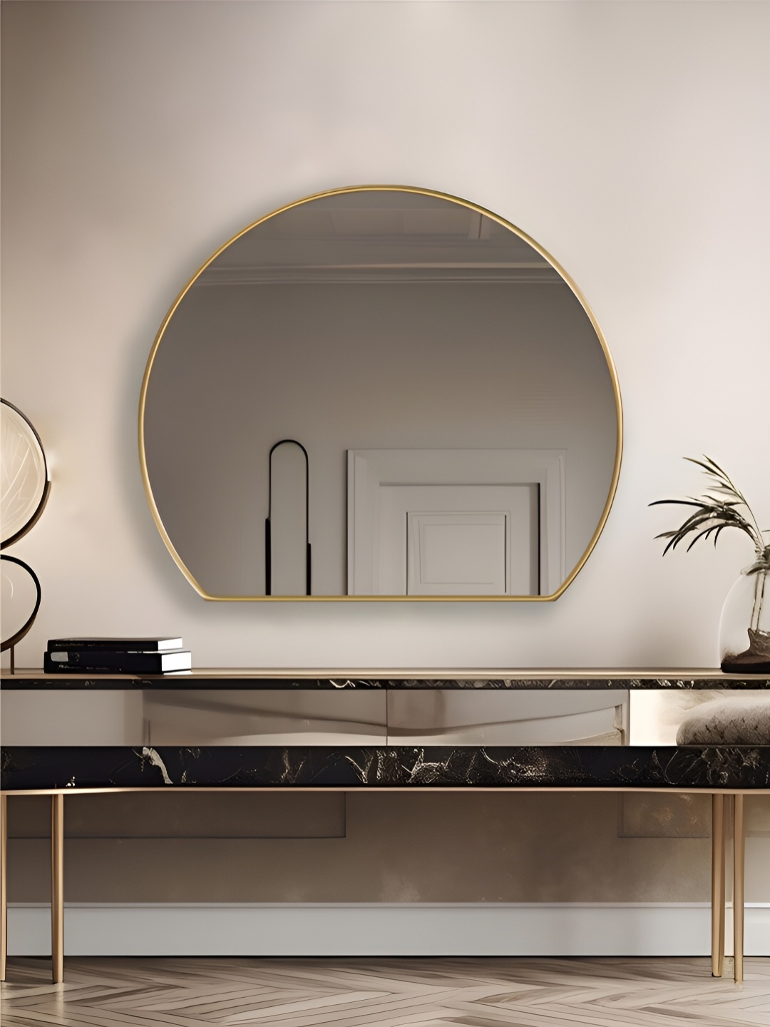 THE HANDMADE FLAIR Irregular Bathroom Mirror, Gold