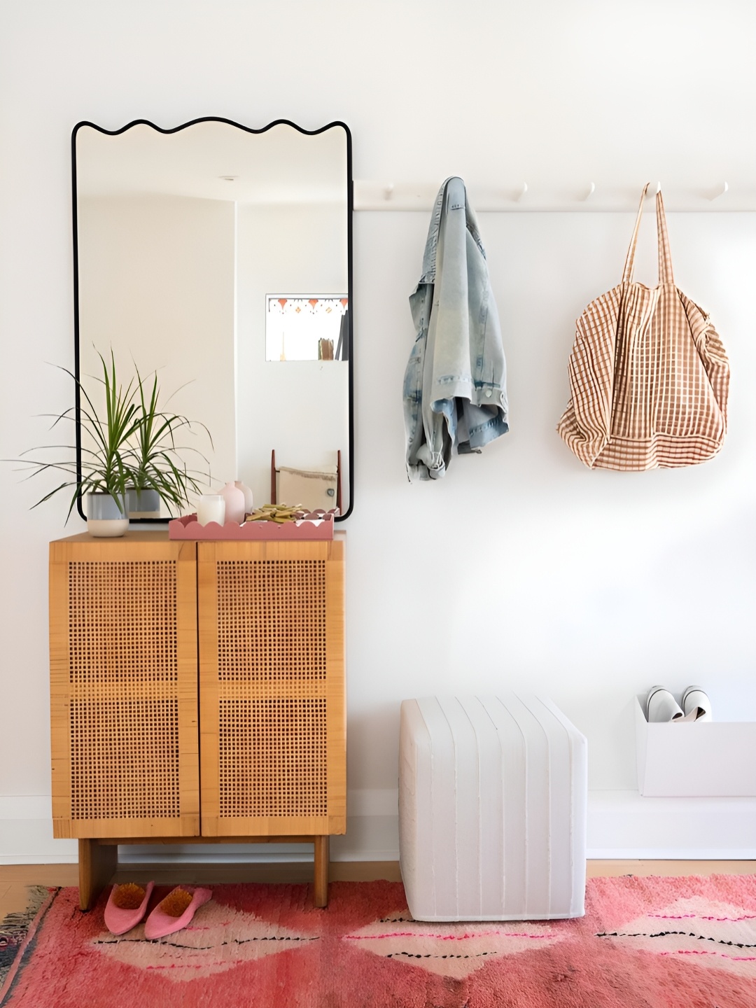 

THE HANDMADE FLAIR Transparent & Black Irregular Rectangle Wall Mirror Home Decor