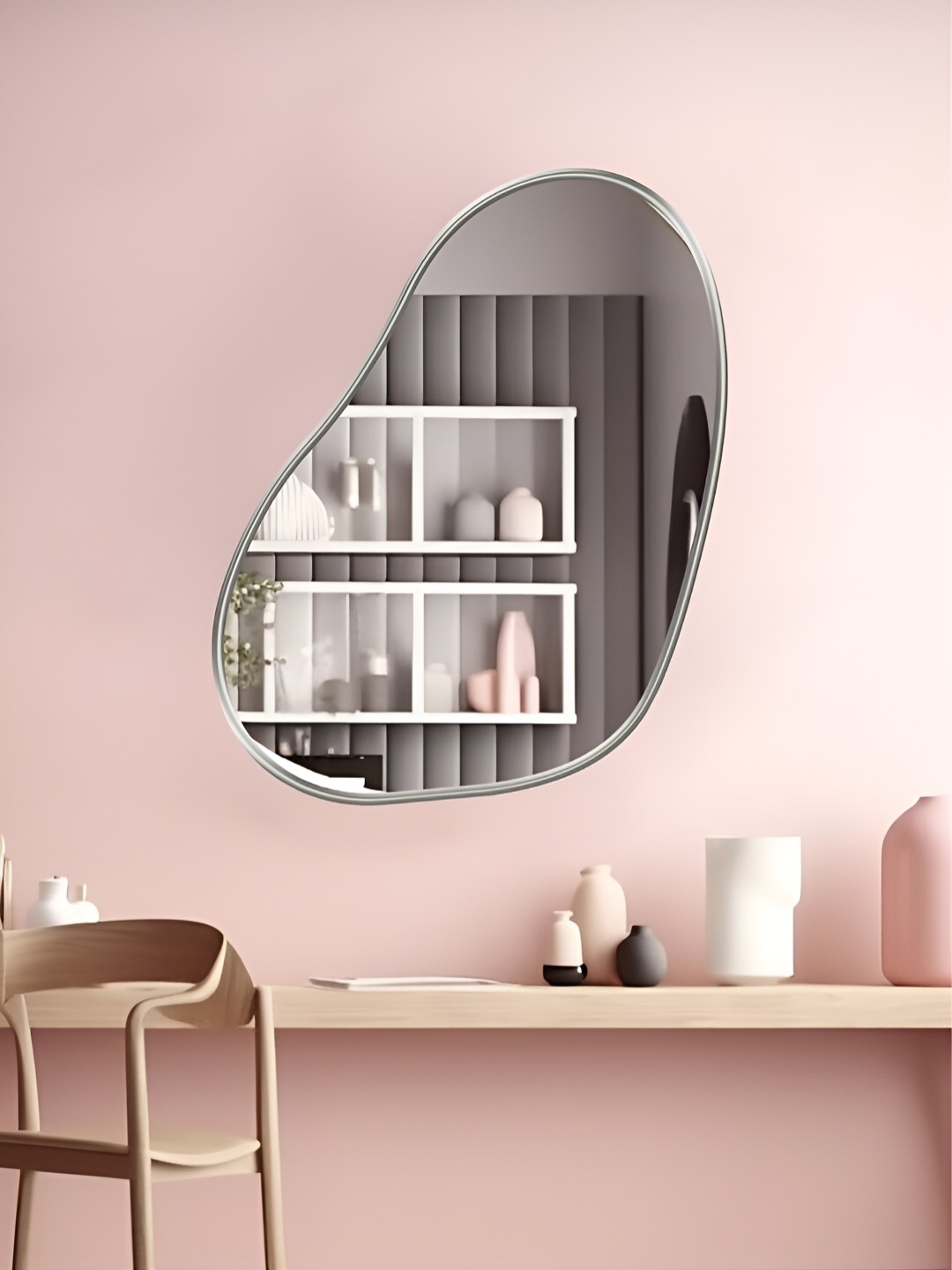 THE HANDMADE FLAIR Grey Irregular Mirror Wall Decor