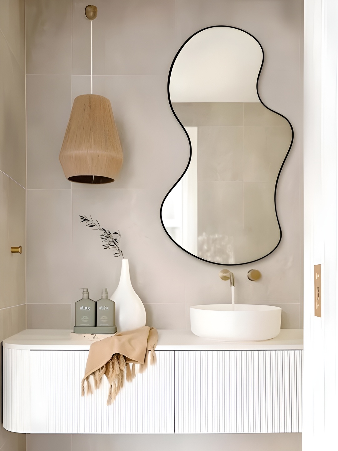 

THE HANDMADE FLAIR Black Abstract Mirror Wall Decor