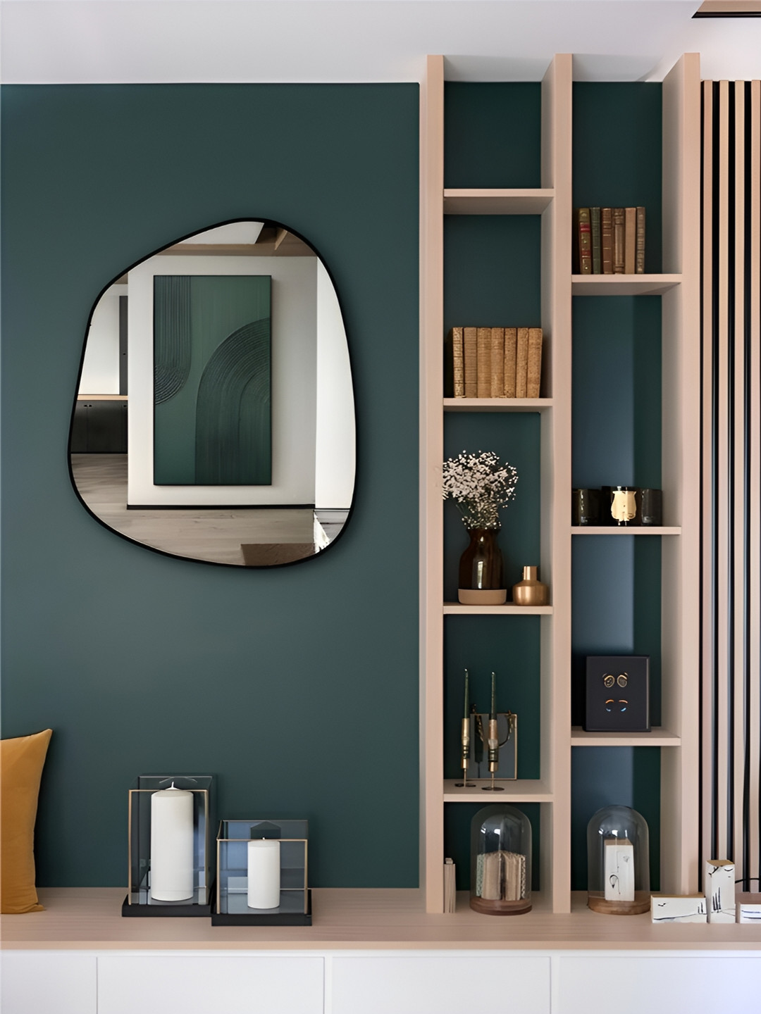 

THE HANDMADE FLAIR Black & Silver Toned Decor Wall Mirror