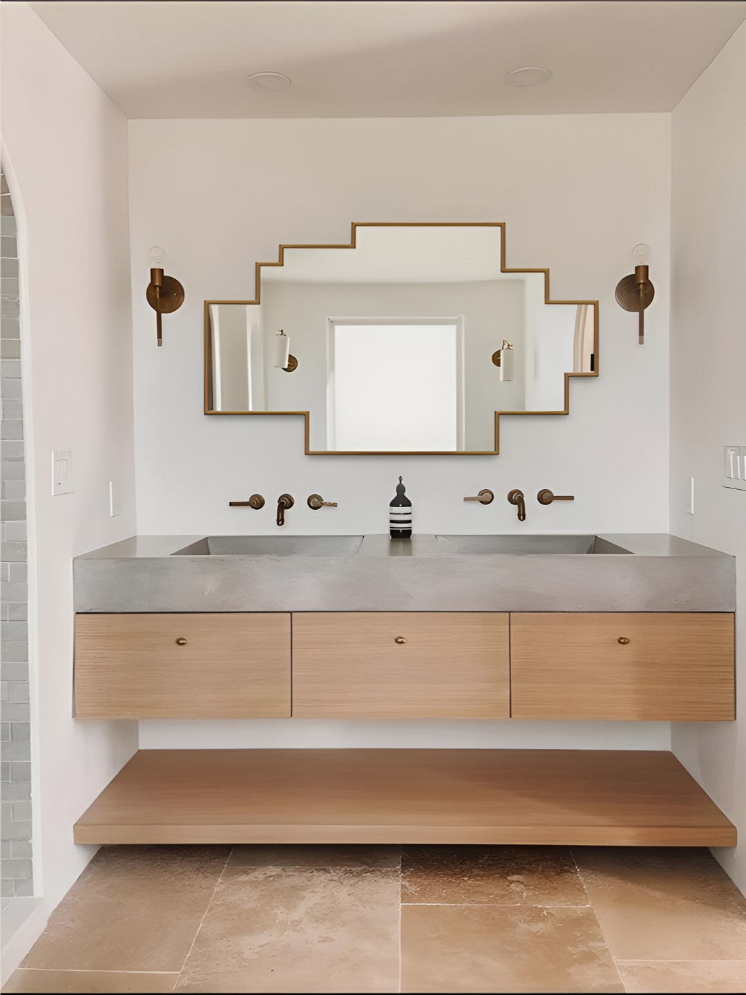 

THE HANDMADE FLAIR Irregular Gold Toned MDF Wall Mirror