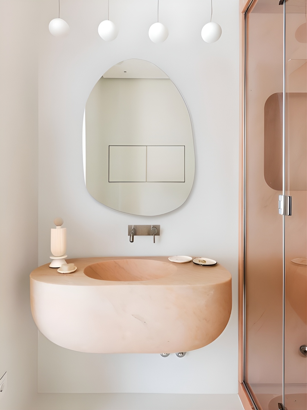 THE HANDMADE FLAIR Black Irregular Mirror Wall Decor