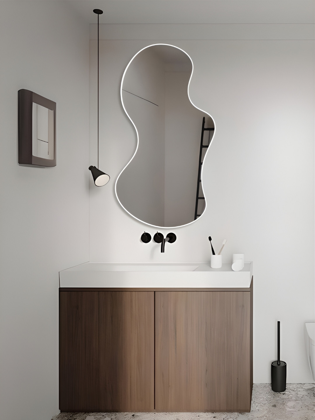 

THE HANDMADE FLAIR White Irregular Mirror Wall Decor