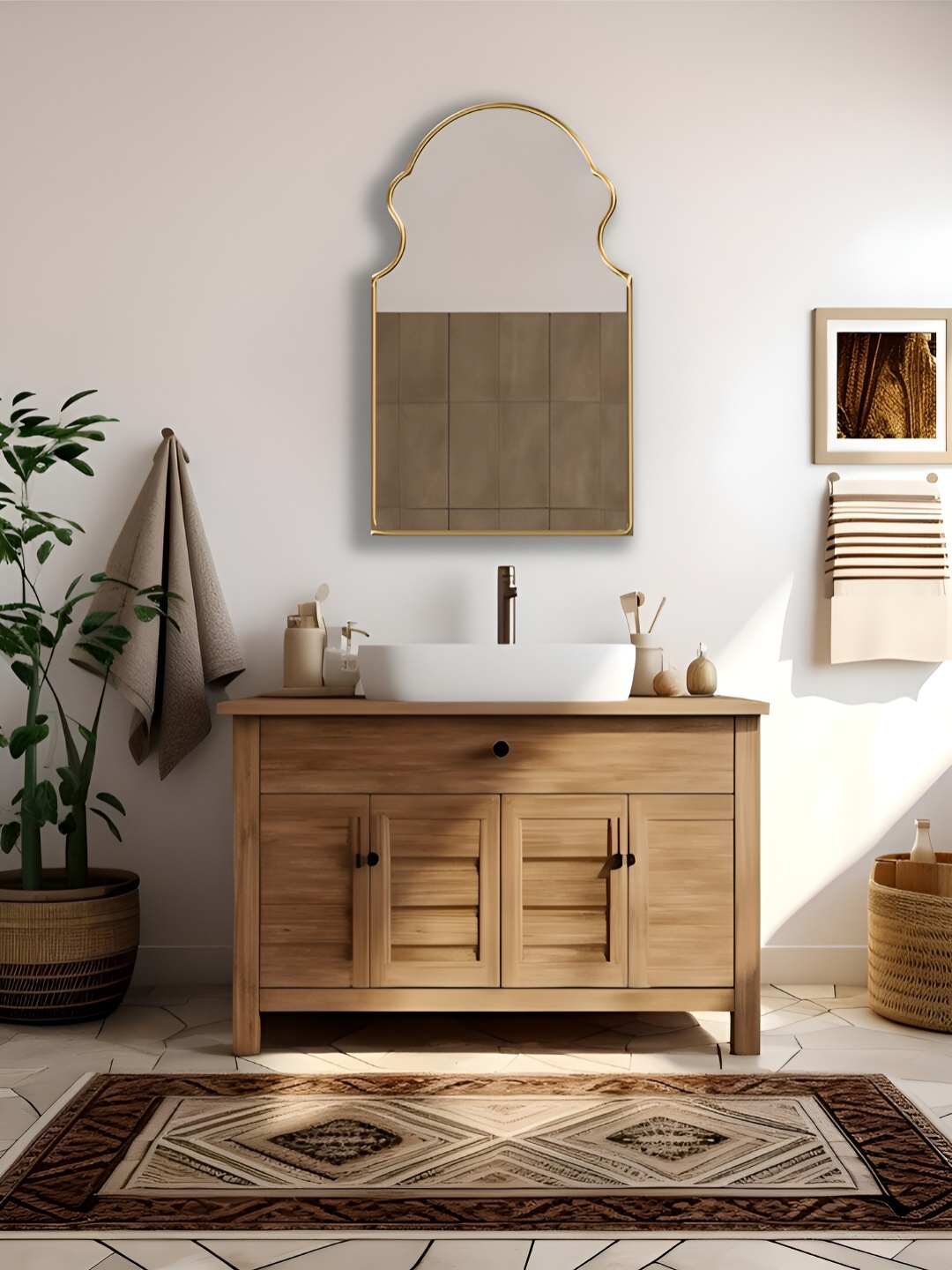 

THE HANDMADE FLAIR Irregular Decorative Wall Mirror, Gold