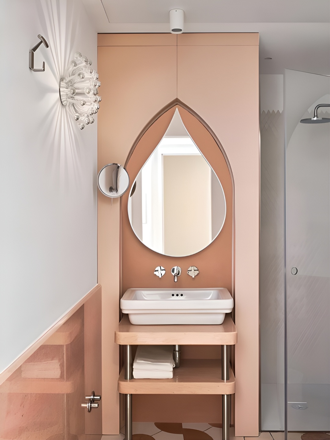 

THE HANDMADE FLAIR Gold Toned Irregular Decorative Wall Mirror