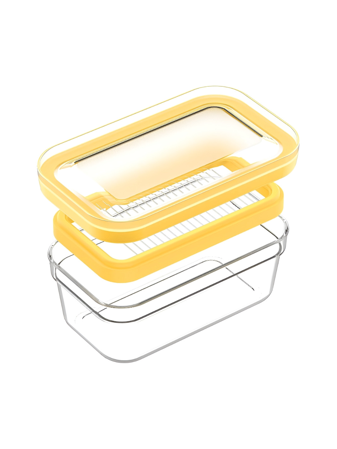 

HOUSE OF QUIRK Yellow & Transparent Dishwasher Safe Fruit and Vegetable Basket
