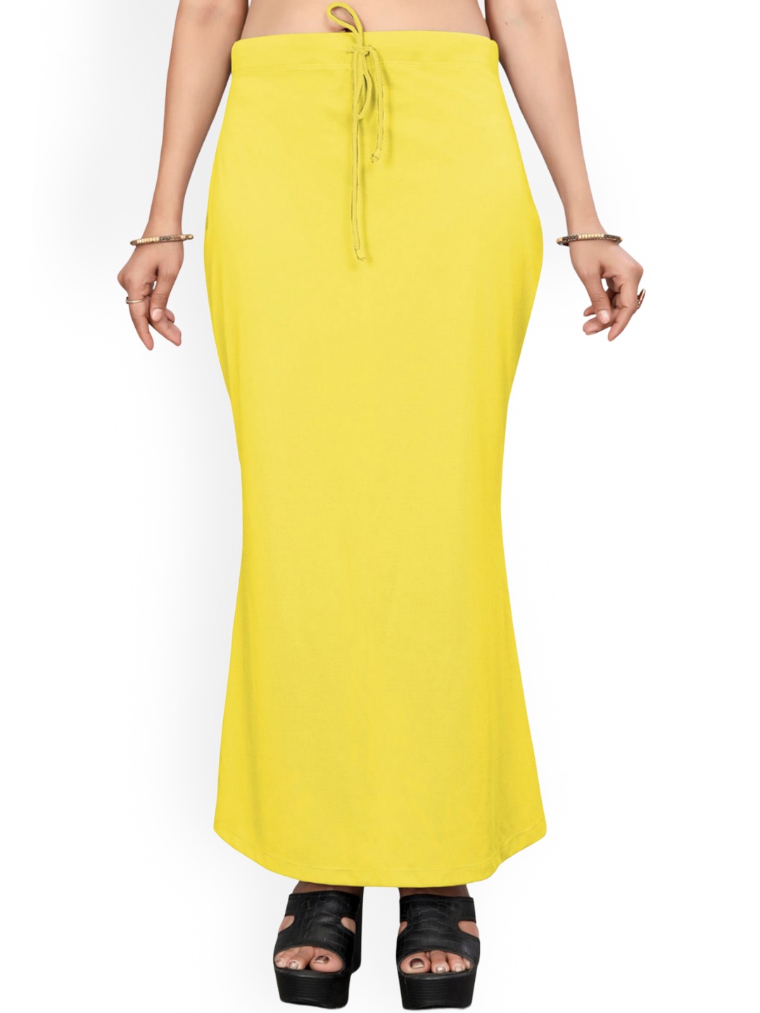 

Saree mall Yellow Slide Slit Stretchable Saree Shapewear