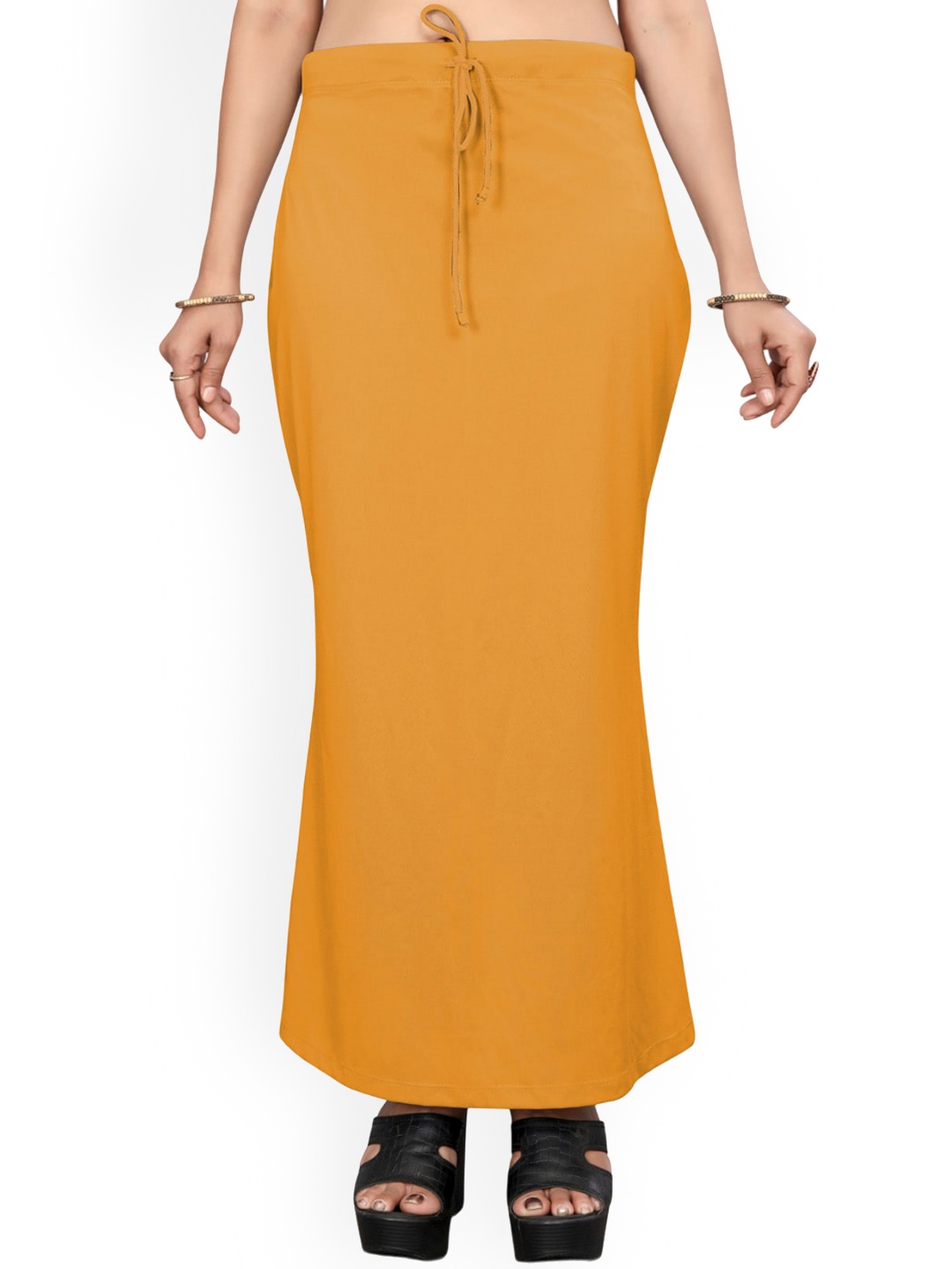 

Saree mall Mustard Yellow Stretchable Lycra Saree Shapewear