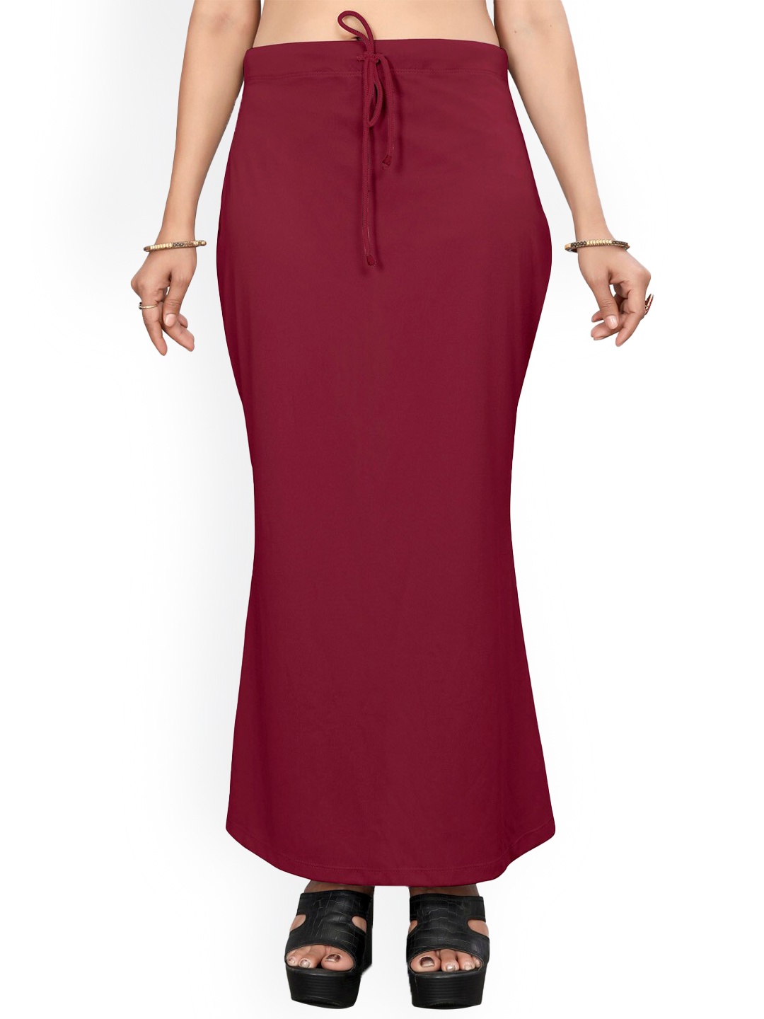 

Saree mall Maroon Stretchable Lycra Saree Shapewear
