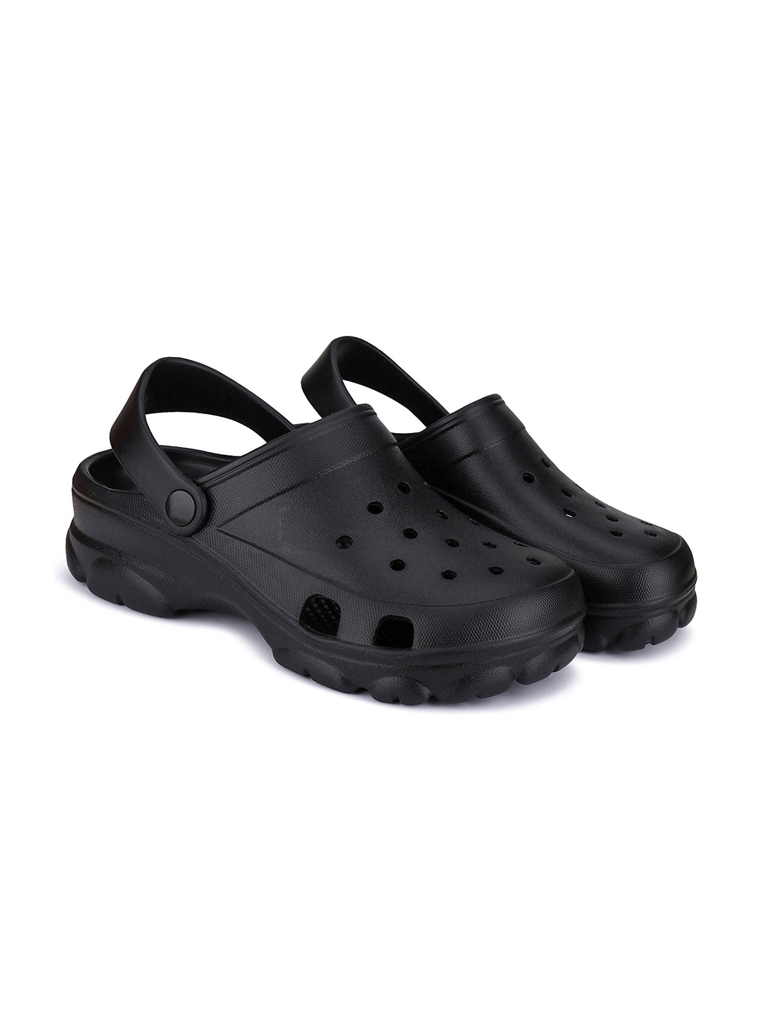

BERSACHE Men Self Design Lightweight Clogs, Black