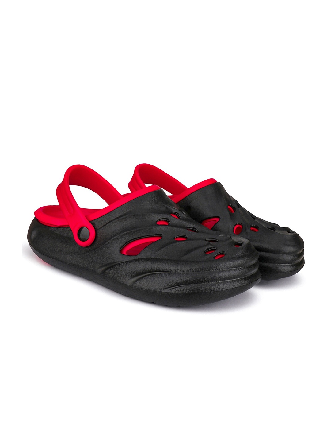 

BERSACHE Men Colourblocked Lightweight Clogs, Red