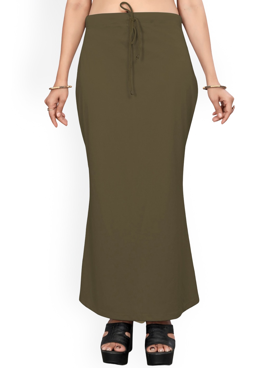 

Saree mall Olive Green Stretchable Saree Shapewear