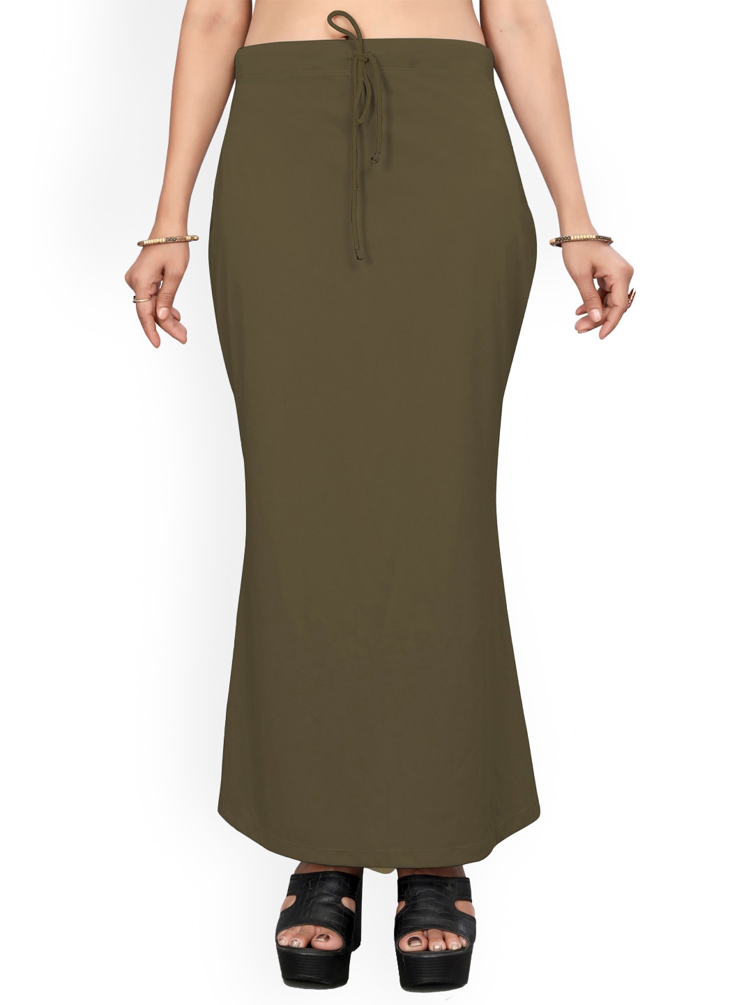 

Saree mall Olive Green Stretchable Saree Shapewear