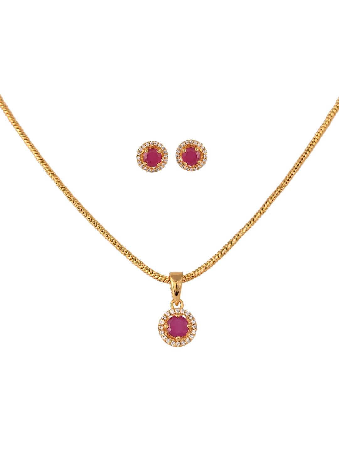 

RATNAVALI JEWELS Gold Plated AD Studded Jewellery Set
