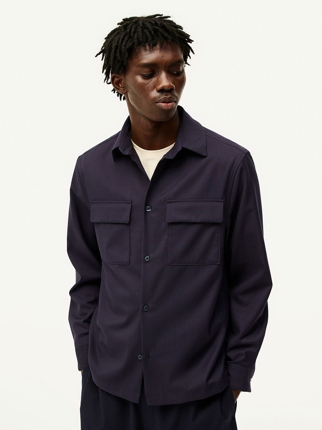 

H&M Twill Over Shirts, Blue