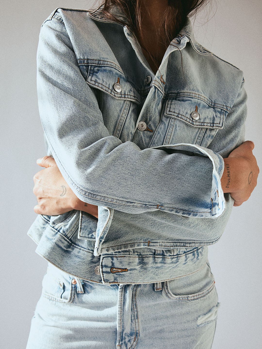 

H&M Cotton Short Denim Jacket, Blue