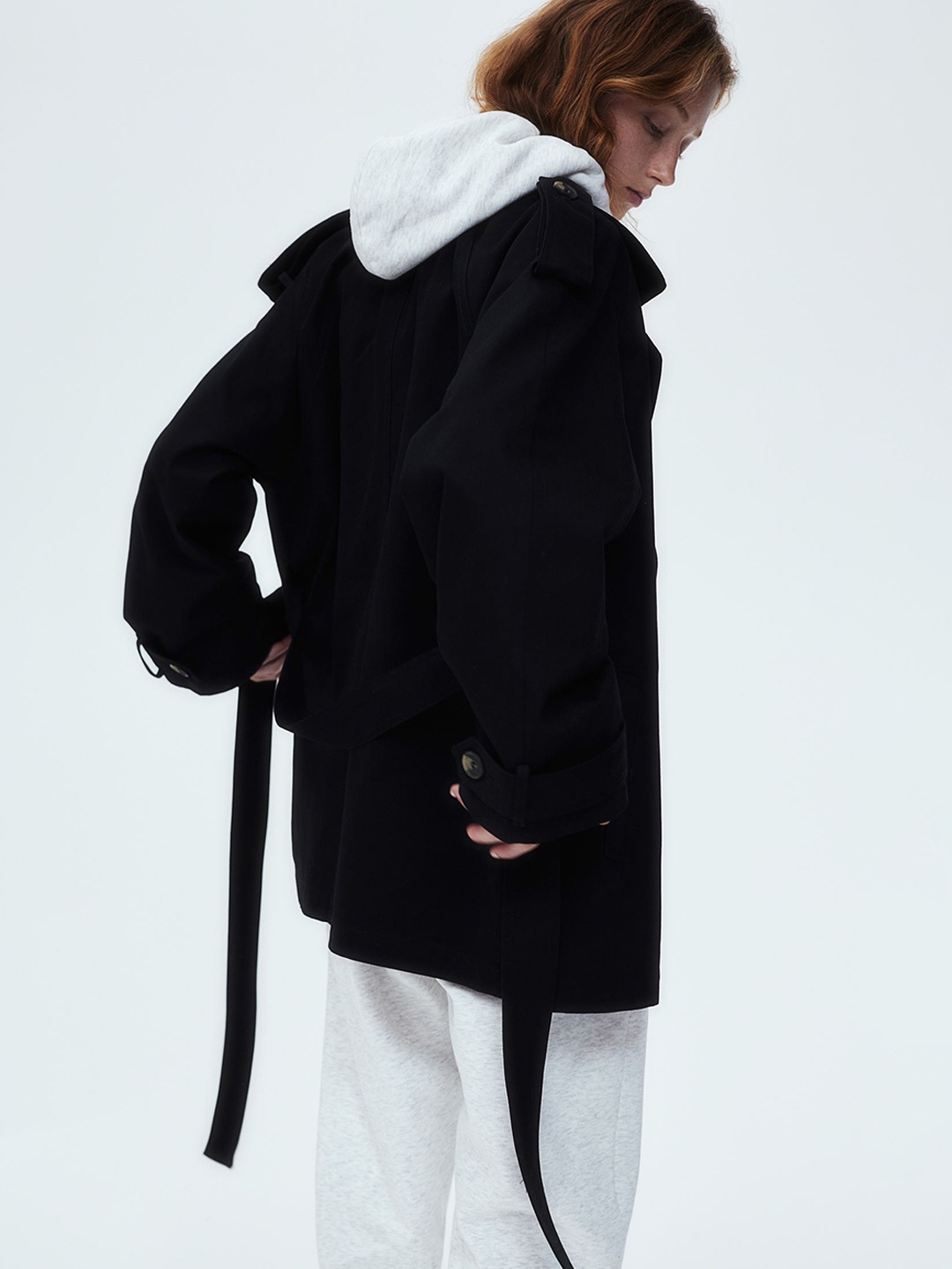 

H&M Women Short Trench Jackets, Black