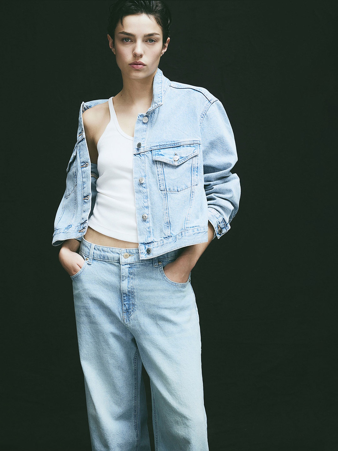 

H&M Cotton Denim Jacket, Blue