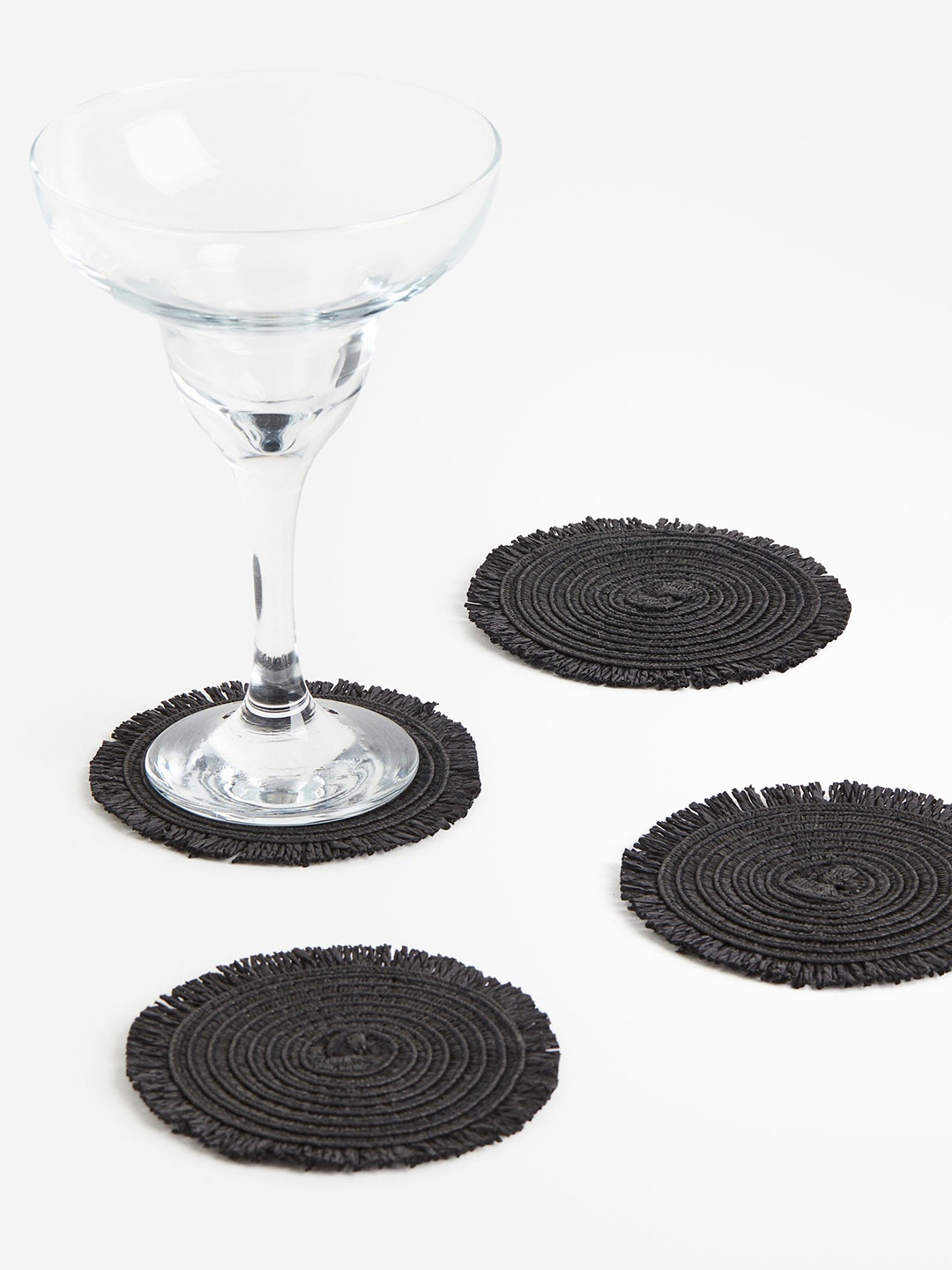 

H&M 4-Pcs Black Straw Coasters