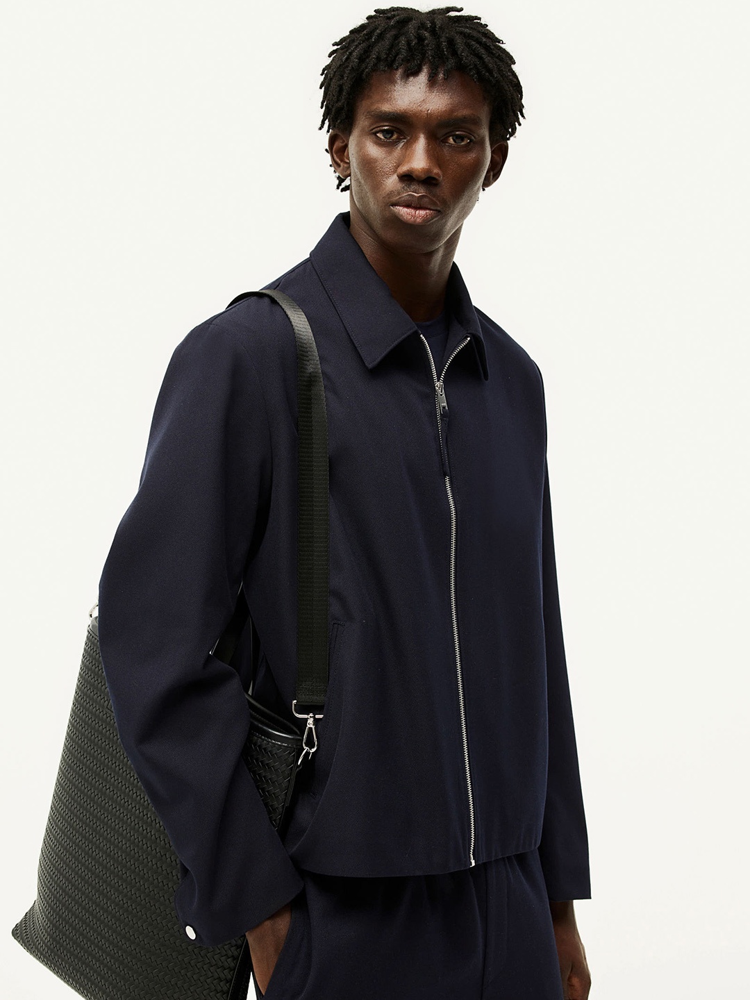 

H&M Short Twill Jacket, Blue