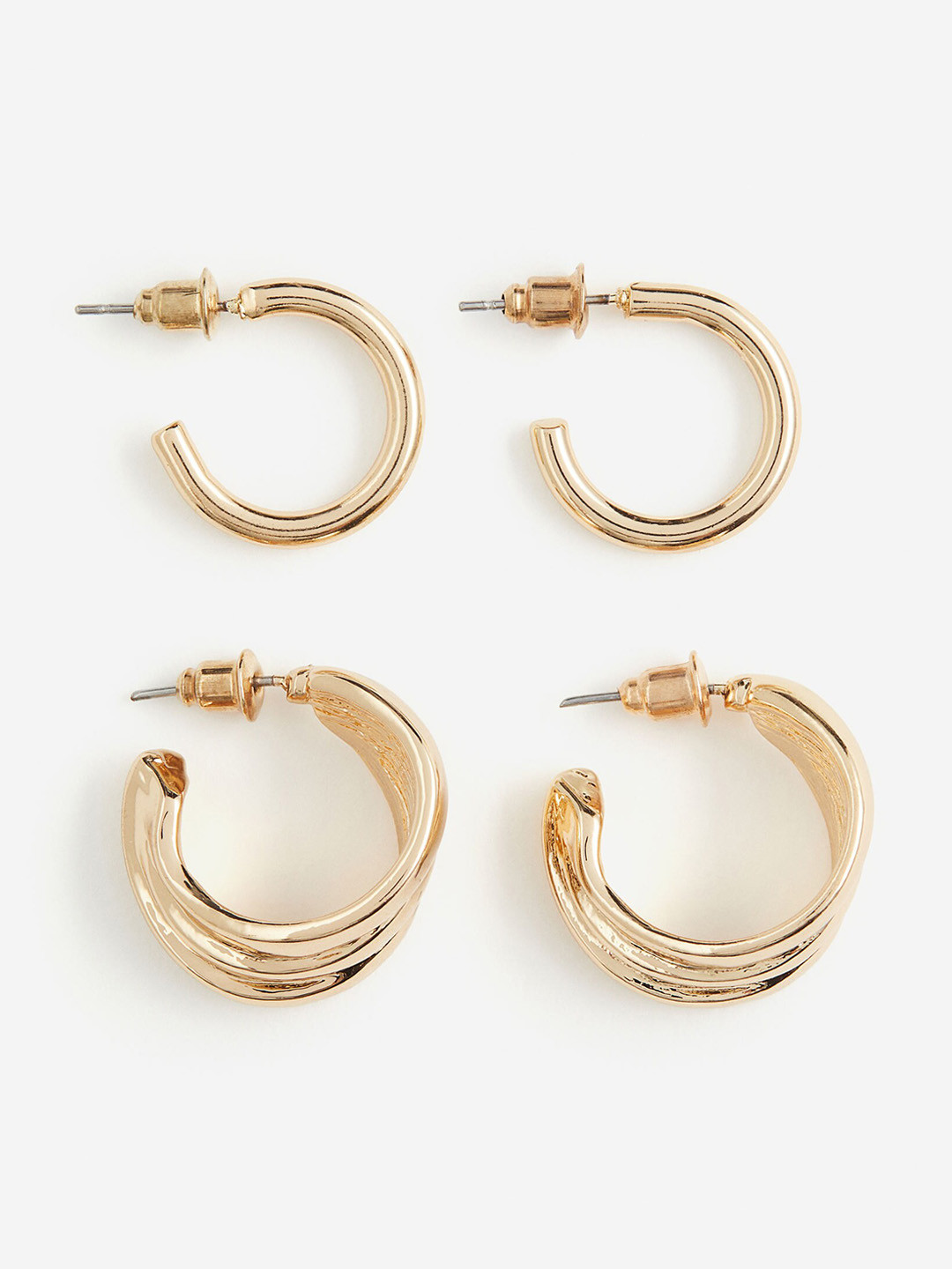 

H&M Set of 2 Half Hoop Earrings, Gold